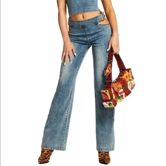 I.AM.GIA Denim - I AM GIA Drew Pants Denim Jeans Straight Leg Size Small Cut Out Waist